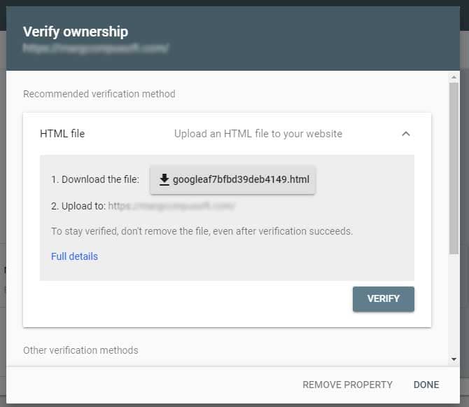How to setup google search console? URL Prefix Verifcation 2