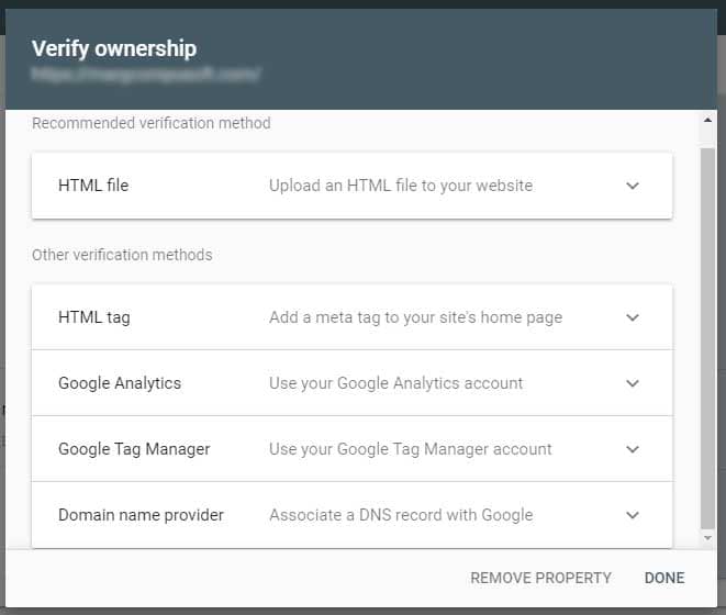 How to setup google search console? url prefix verification