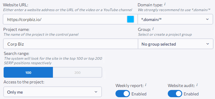 SE Ranking Review: 100% Accurate Keyword Rank Tracker enterting domain in se ranking for first time